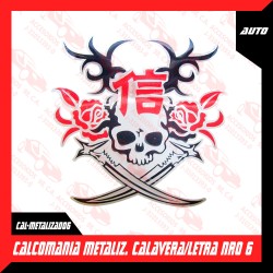 CALCOMANIA METALIZ. CALAVERA/LETRA NRO 6