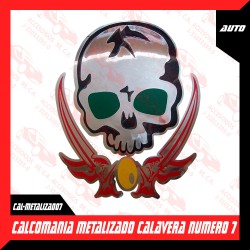 CALCOMANIA METALIZADO CALAVERA NUMERO 7