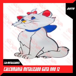 CALCOMANIA METALIZADO GATA NRO 12