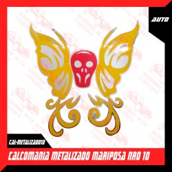 CALCOMANIA METALIZADO MARIPOSA NRO 10